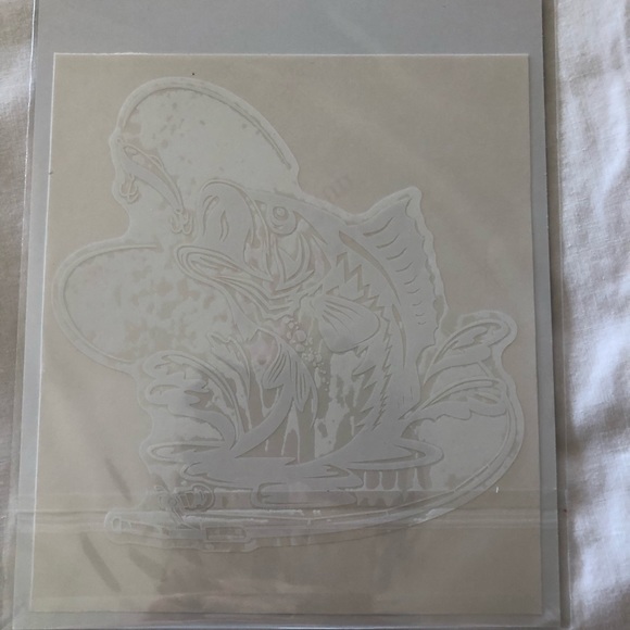 NWT DECALCOMANIA HOOKED FISH- BASS CAR DECAL - Picture 2 of 2